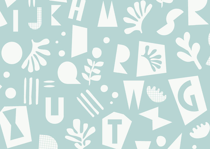 Alphabet, Turquoise - Roller Blind - Image 6